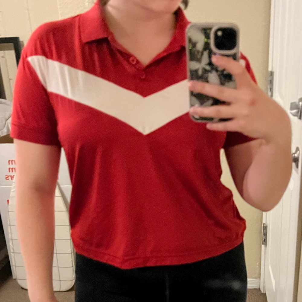 Vintage collared shirt | red + white | MUST BE SOLD BY MAY 3RD, 2023